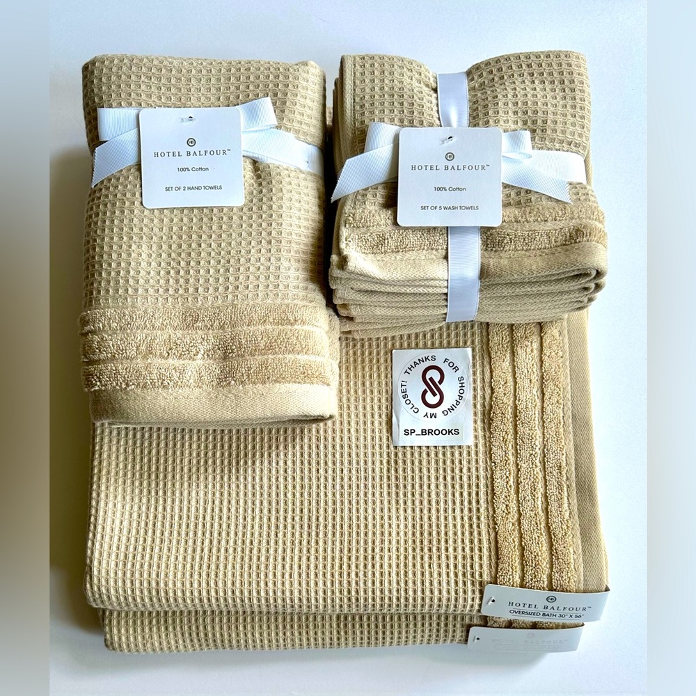 🎁Hotel Balfour Oversized Bath Towel Set - 9 Pieces - Truelinen